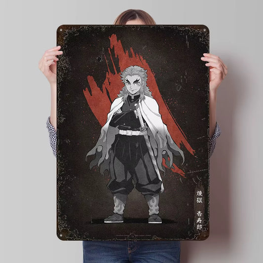 Anime Metal Poster - Kyojuro Rengoku - Flame Hashira